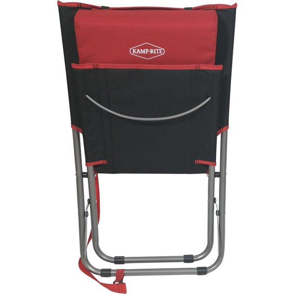 Kamp-Rite Red and Black Folding Beach Chair with Sling