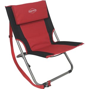 Kamp-Rite Red and Black Folding Beach Chair with Sling