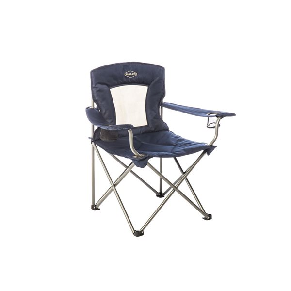 KampRite Blue Folding Padded Camping Chair with Mesh Back CC035 RONA