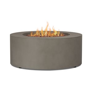 Real Flame Aegean 36-in 50 000 BTU Mist Gray Round Propane Fire Table  with Natural Gas Conversion Kit