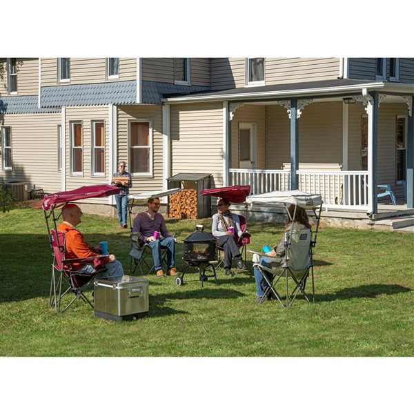 Quik Shade MAX Red Folding Camping Chair with shade canopy
