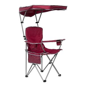 Chaise de camping pliante MAX avec auvent par Quik Shade, rouge