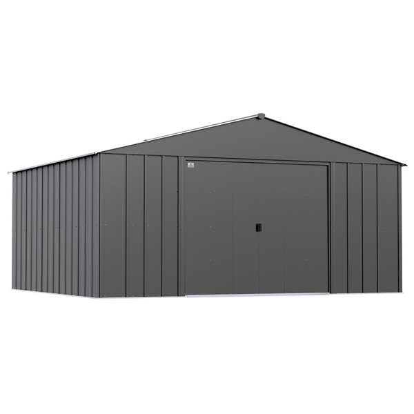 Arrow Classic 14 X 12-ft Charcoal Galvanized Steel Storage Shed