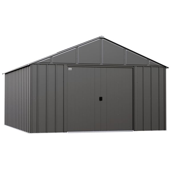 Arrow Classic 12 X 15-ft Charcoal Galvanized Steel Storage Shed