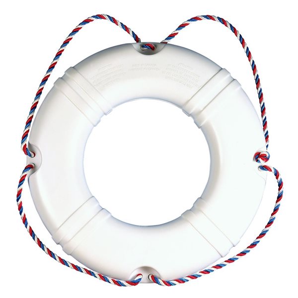 Dock Edge Recreational/Decorative Ring Buoy 19-in White