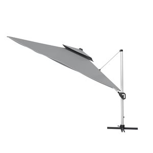 CASAINC 11-ft Grey Patio Double Top Umbrella