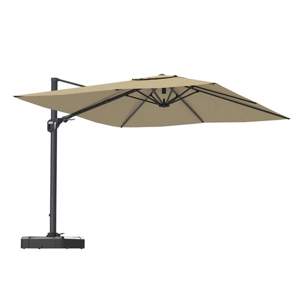 CASAINC 11-ft Beige Square Cantilever Patio Umbrella - Base Included