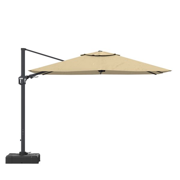 CASAINC 11-ft Beige Square Cantilever Patio Umbrella - Base Included