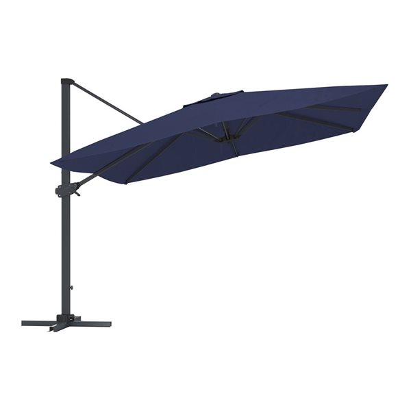 CASAINC 10-ft Navy Blue Square Cantilever Patio Umbrella