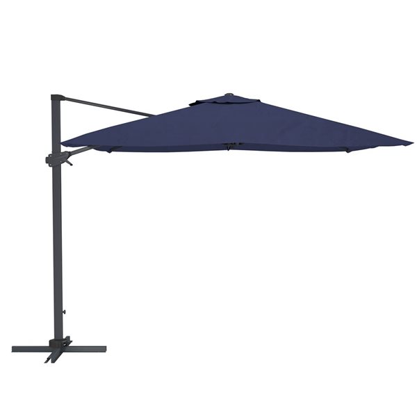 CASAINC 10-ft Navy Blue Square Cantilever Patio Umbrella