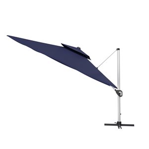 CASAINC 11-ft Navy Blue Patio Double Top Umbrella