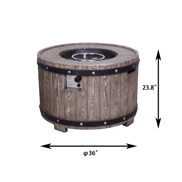 CASAINC 36-in 50 000 BTU Steel Burner Round Fire Table