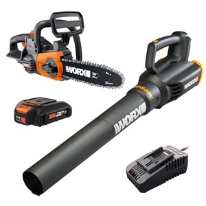 WORX 20V Max Cordless Chainsaw and Leaf Blower Combo Kit