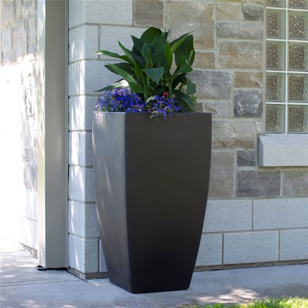 Mayne Kobi 32-in Black Self Watering Tall Planter