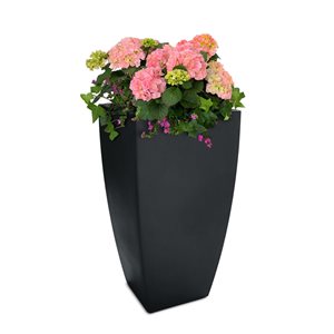 Mayne Kobi 32-in Black Self Watering Tall Planter