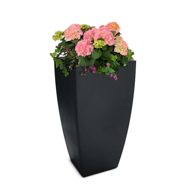 Mayne Kobi 38-in Black Self Watering Tall Planter