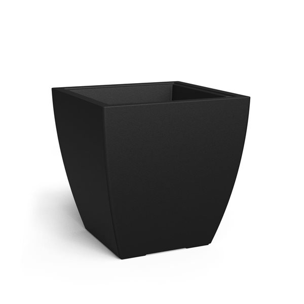 Mayne Kobi 24-in Black Self Watering Square Planter