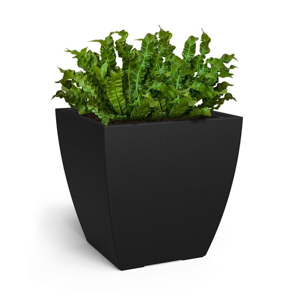 Mayne Kobi 24-in Black Self Watering Square Planter