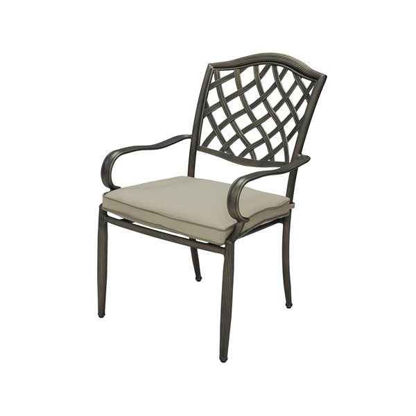 CASAINC 4-Pieces Bronze Outdoor Dining Chair with Cushion