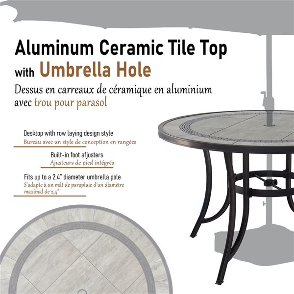 CASAINC 5-Piece Cast Aluminum Outdoor Table and Swivel Chairs