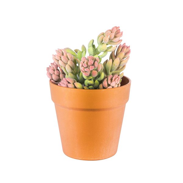 Naturae Decor Sedum Artifical Plant in Terra Cotta Pot 10-in