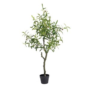 Naturae Decor Olive Decorative Tree in Black Pot 49-in