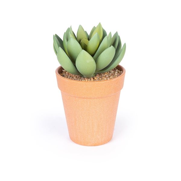 Naturae Decor Echeveria Artifical Plant in Terra Cotta Pot 6-in