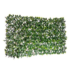 Naturea Decor Expandable Privacy Treillis White Rose Leaves 40-in x 80-in