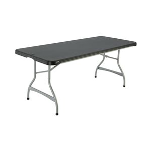 LIFETIME Foldable Black Table Premium Commercial Black Plastic 6-ft