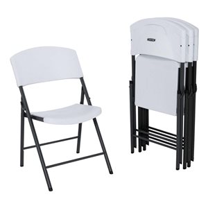 LIFETIME Commercial Folding Chair White Plastic and Black 4-Pack