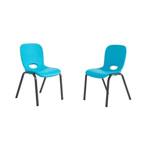 LIFETIME Kids Stacking Chair Blue Plastic 2-Pack