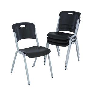 LIFETIME Premium Commercial Stacking Chair Black 4-Pack