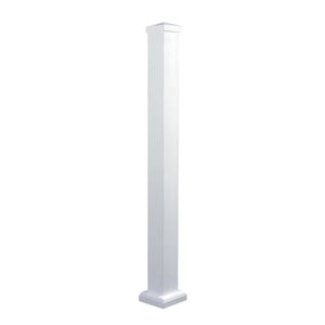 Nuvo Iron Deck Post 3 x 3 X 39-3/4-in Surface-Mounted in White Aluminum