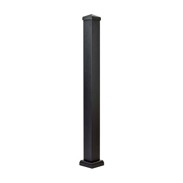 Nuvo Iron Deck Post 3 x 3 X 33-3/4-in Surface-Mounted in Black Aluminum