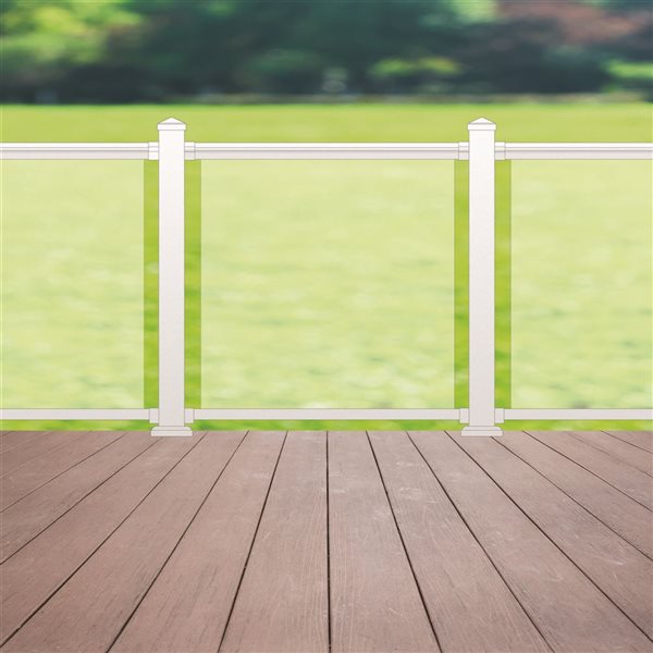 Nuvo Iron Tempered Glass Railing Panel 36-in x 42-in of Clear Glass ...