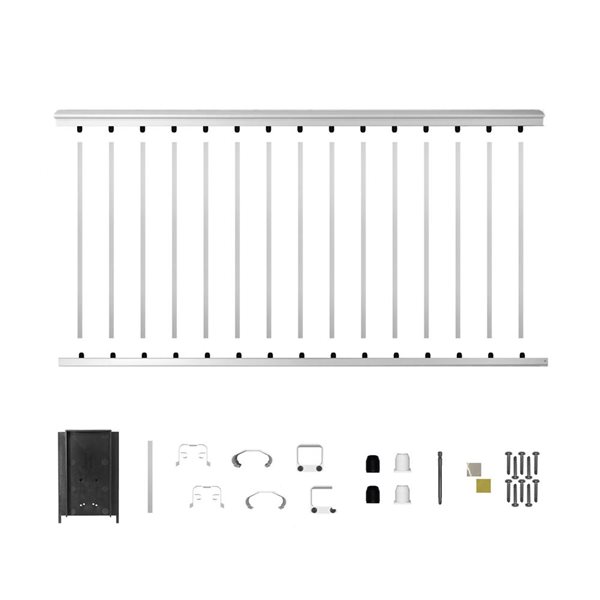 Panneau de garde-corps Nuvo Iron 42 po x 6 pi en aluminium blanc