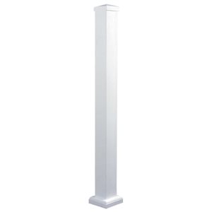 Nuvo Iron Deck Post 3 x 3 X 44-in Surface-Mounted in White Aluminum