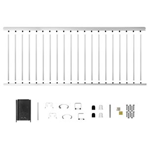 Nuvo Iron Panel Railing Kit 36-in x 8-ft White Square Aluminum
