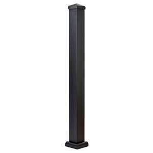 Nuvo Iron Deck Post 3 x 3 X 44-in Surface-Mounted in Black Aluminum