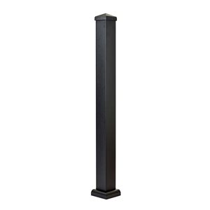 Nuvo Iron Deck Post 3 x 3 X 39-3/4-in Surface-Mounted in Black Aluminum