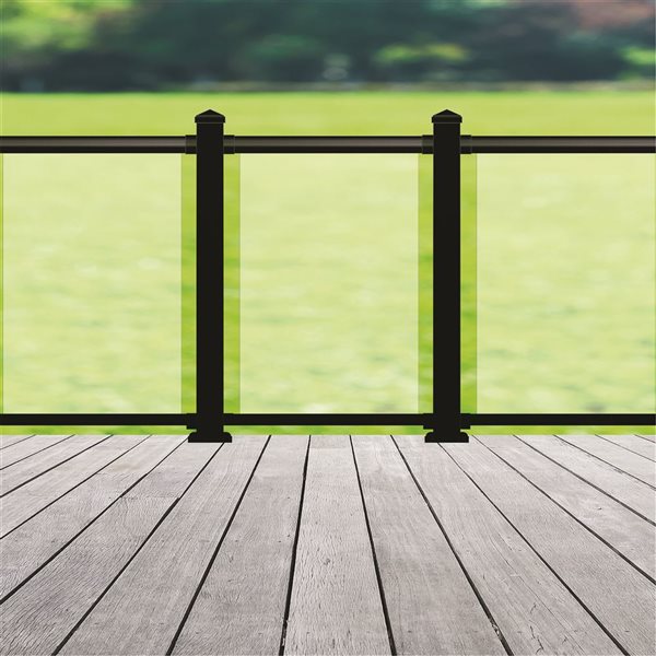 Nuvo Iron Tempered Glass Railing Panel 24-in x 42-in of Clear Glass ...