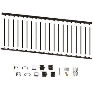 Nuvo Iron Stair Railing Kit 36-in x 8-ft Black Square Aluminum