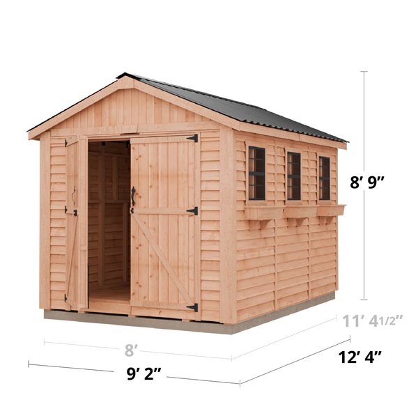 Outdoor Living Today 12-ft X 8-ft Gable Cedar Storage Shed with Metal Roof