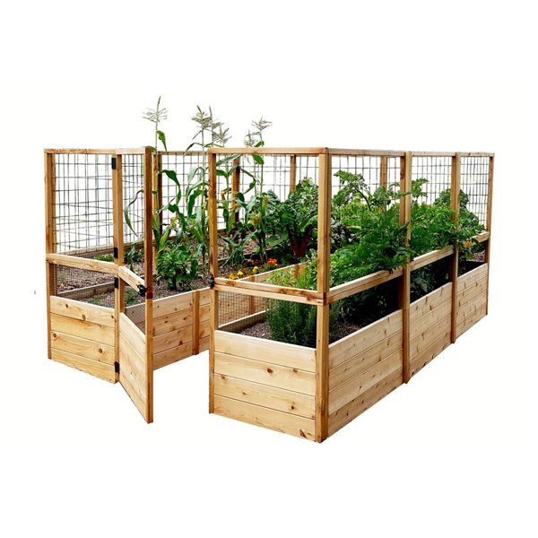 Outdoor Living Today 8 X 12 X 5.5-ft Brown Raised Garden Bed with Deer Fence