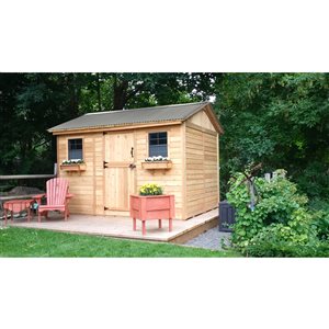 Outdoor Living Today 8-ft X 12-ft Gable Cedar Garden Storage Shed with Metal Roof