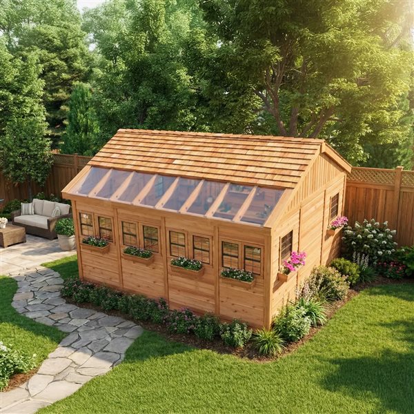 Outdoor Living Today 16-ft X 12-ft Gable Cedar Garden Shed