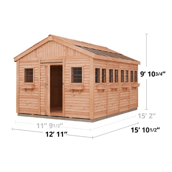 Outdoor Living Today 16-ft X 12-ft Gable Cedar Garden Shed