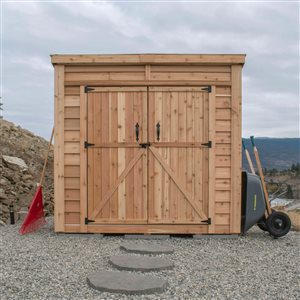 Outdoor Living Today 4-ft X 8-ft Lean-to Cedar Garden Shed with Double Doors and Cedar Roof