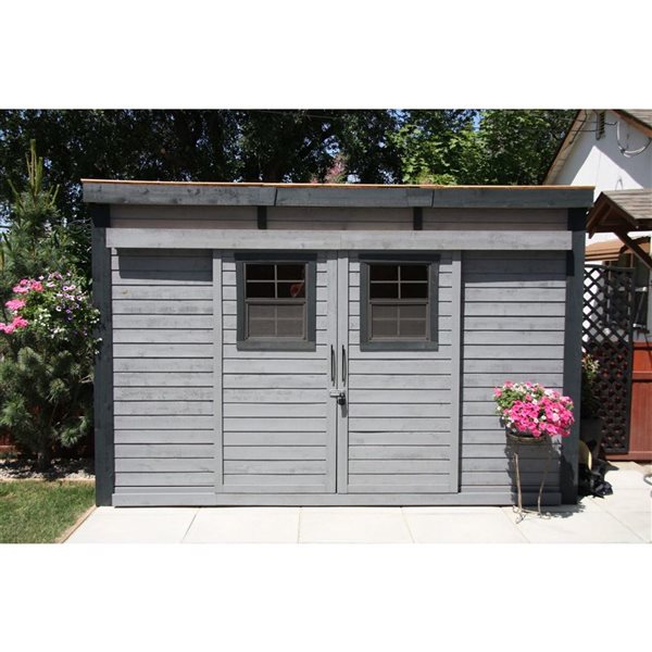 Outdoor Living Today 4-ft X 12-ft Lean-to Cedar Garden Shed with Sliding Doors