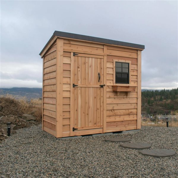 Small Rona Sheds Outdoor Living Today 4-ft X 8-ft Lean-to Cedar Garden Shed with Metal ...